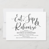 Elegante bruiloft repetitie Dinner Invitation Kaar Kaart (Voorkant)