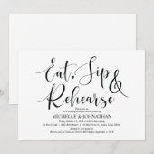 Elegante bruiloft repetitie Dinner Invitation Kaar Kaart (Voorkant / Achterkant)