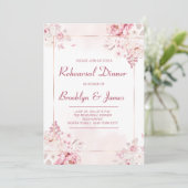 Elegante bruiloft repetitie uitnodigingen met Roze (Staand voorkant)