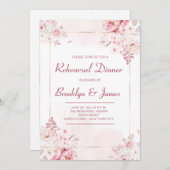 Elegante bruiloft repetitie uitnodigingen met Roze (Voorkant / Achterkant)