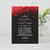 Elegante bruiloft rode lichten bokeh achtergrond kaart (Staand voorkant)
