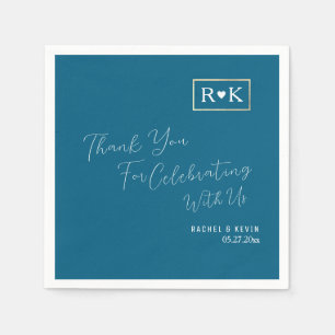 Elegante bruiloft Romantisch blauw Servet