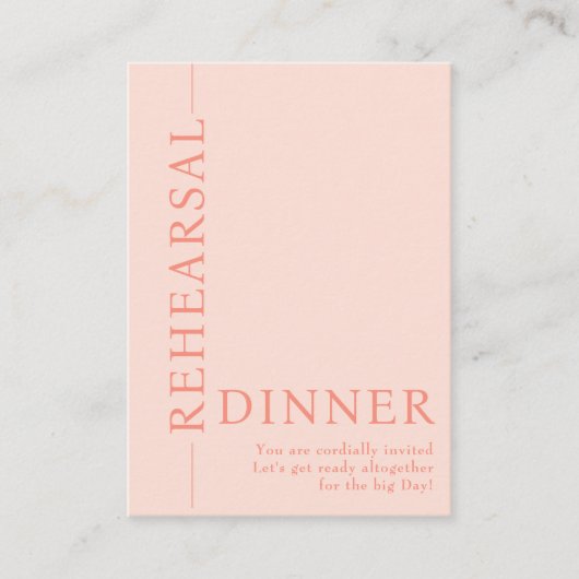 Elegante bruiloft roze behuizing repetitie diner informatiekaartje (Voorkant)