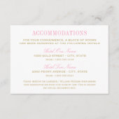 Elegante Bruiloft Roze Goud Accommodaties Informatiekaartje (Voorkant)