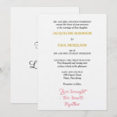 Elegante bruiloft roze goud twee harten kaart (Voorkant / Achterkant)