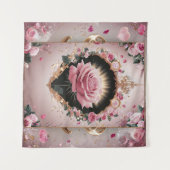 Elegante bruiloft Roze Rose Muurschildering #2 Wandkleed (Voorkant (horizontaal))