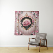 Elegante bruiloft Roze Rose Muurschildering #2 Wandkleed (In situ)