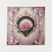 Elegante bruiloft Roze Rose Muurschildering #2 Wandkleed (Voorkant)