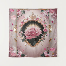 Elegante bruiloft Roze Rose Muurschildering #2 Wandkleed