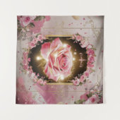 Elegante bruiloft Roze Rose Muurschildering #3 Wandkleed (Voorkant (horizontaal))