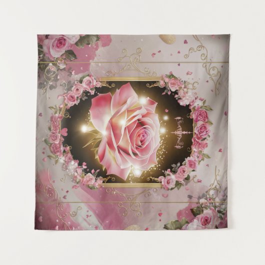 Elegante bruiloft Roze Rose Muurschildering #3 Wandkleed (Voorkant (horizontaal))