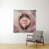 Elegante bruiloft Roze Rose Muurschildering #3 Wandkleed (In situ)