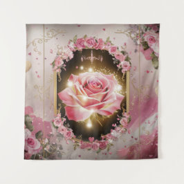 Elegante bruiloft Roze Rose Muurschildering #3 Wandkleed