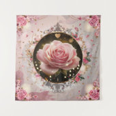 Elegante bruiloft Roze Rose Muurschildering #5 Wandkleed (Voorkant)