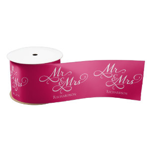 Elegante bruiloft roze satijnen lint