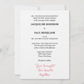 Elegante bruiloft roze wit twee harten kaart (Voorkant)