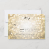 Elegante bruiloft RSVP Bokeh Lights  Gold (Voorkant)
