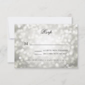 Elegante bruiloft RSVP Bokeh Lights  Zilver (Voorkant)