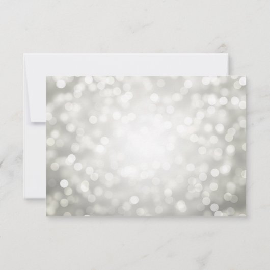 Elegante bruiloft RSVP Bokeh Lights  Zilver (Achterkant)