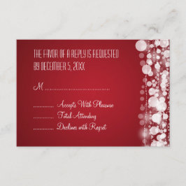 Elegante bruiloft RSVP gestippeld rood Kaartje