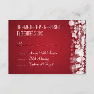 Elegante bruiloft RSVP gestippeld rood Kaartje