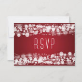 Elegante bruiloft RSVP gestippeld rood Kaartje (Achterkant)