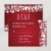 Elegante bruiloft RSVP gestippeld rood Kaartje (Voorkant / Achterkant)