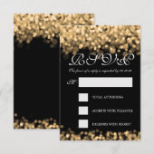 Elegante bruiloft RSVP Gold Lights (Voorkant / Achterkant)