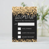 Elegante bruiloft RSVP Gold Lights CUSTOM (Staand voorkant)