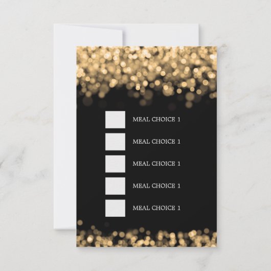 Elegante bruiloft RSVP Gold Lights CUSTOM (Achterkant)