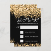 Elegante bruiloft RSVP Gold Lights CUSTOM (Voorkant / Achterkant)