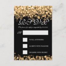 Elegante bruiloft RSVP Gold Lights