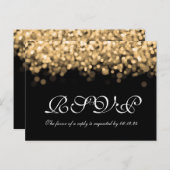 Elegante bruiloft RSVP Gold Lights Uitnodiging Briefkaart (Voorkant / Achterkant)
