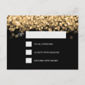 Elegante bruiloft RSVP Gold Lights Uitnodiging Briefkaart (Achterkant)