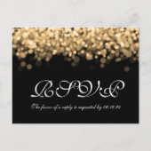 Elegante bruiloft RSVP Gold Lights Uitnodiging Briefkaart (Voorkant)