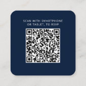 Elegante bruiloft RSVP kaart met QR code Vierkante Visitekaartje (Achterkant)