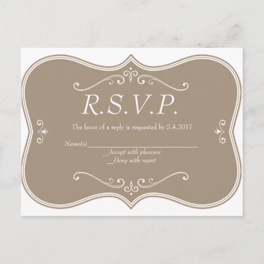  elegante bruiloft RSVP kaarten (Voorkant)