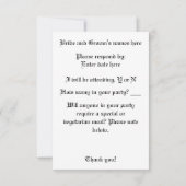 Elegante bruiloft RSVP kaarten Kaartje (Achterkant)