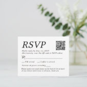 Elegante bruiloft RSVP Menu Keuzes 4 Gasten Kaart (Staand voorkant)