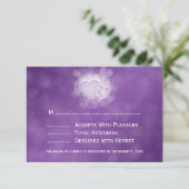 Elegante bruiloft RSVP Modern Hearts Paarse (Staand voorkant)