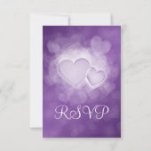 Elegante bruiloft RSVP Modern Hearts Paarse (Achterkant)