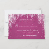 Elegante bruiloft RSVP Night Dazzle Berry Roze Kaartje (Voorkant)