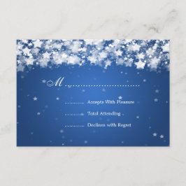 Elegante bruiloft RSVP oogverblindende sterren bla Kaartje