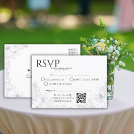 Elegante bruiloft RSVP QR Code Briefkaart