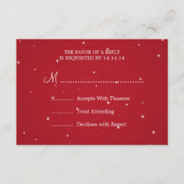 Elegante bruiloft RSVP sprankelende ketting rood Kaartje