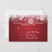 Elegante bruiloft RSVP sprankelende nacht rood (Voorkant)