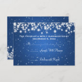 Elegante bruiloft RSVP Winter Sparkle Blue (Voorkant / Achterkant)