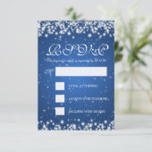 Elegante bruiloft RSVP Winter Sparkle Blue Kaartje (Staand voorkant)