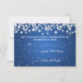 Elegante bruiloft RSVP Winter Sparkle Blue Kaartje (Voorkant)