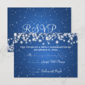 Elegante bruiloft RSVP Winter Sparkle Blue Kaartje (Voorkant / Achterkant)
